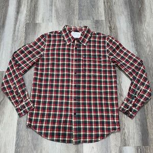 Gramicci shirt plaid size small red green yellow long sleeve cotton casual
